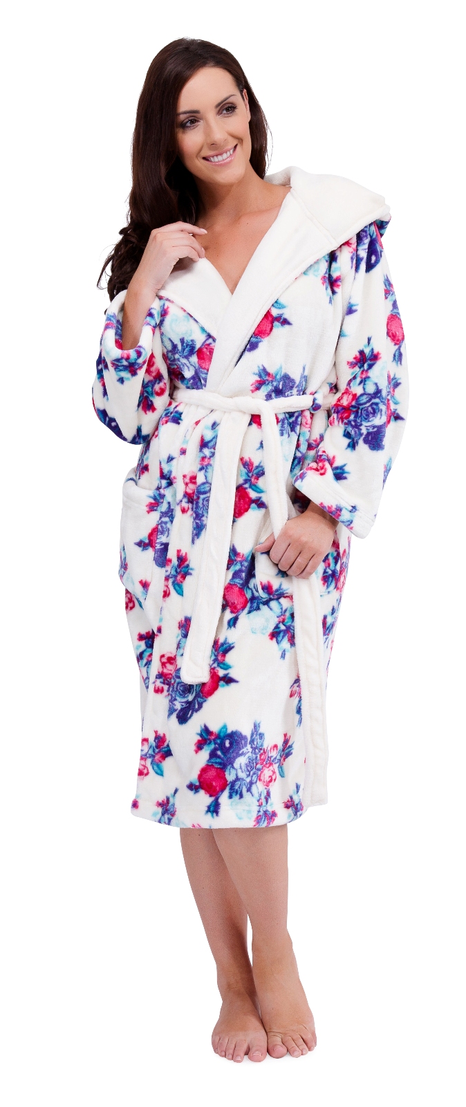 Womens Luxury Soft Fleece Long Robes Dressing Gown Housecoat Ladies UK